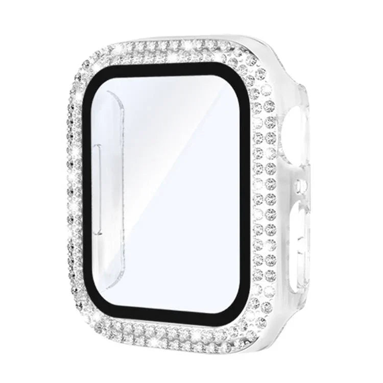 xDfind ダブルロウダイヤモンド強化ガラスフィルム一体型PCウォッチカバー、Apple Watch Series 9 / 8 / 7 41mm用、Apple Watch Series 3 / 2 / 1 38mm用、Apple Watch Series 3 / 2 / 1 42mm用