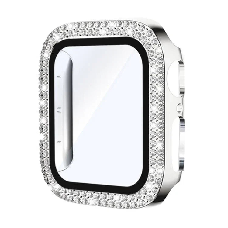 xDfind ダブルロウダイヤモンド強化ガラスフィルム一体型PCウォッチカバー、Apple Watch Series 9 / 8 / 7 41mm用、Apple Watch Series 3 / 2 / 1 38mm用、Apple Watch Series 3 / 2 / 1 42mm用