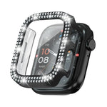 xDfind ダブルロウダイヤモンド強化ガラスフィルム一体型PCウォッチカバー、Apple Watch Series 9 / 8 / 7 41mm用、Apple Watch Series 3 / 2 / 1 38mm用、Apple Watch Series 3 / 2 / 1 42mm用