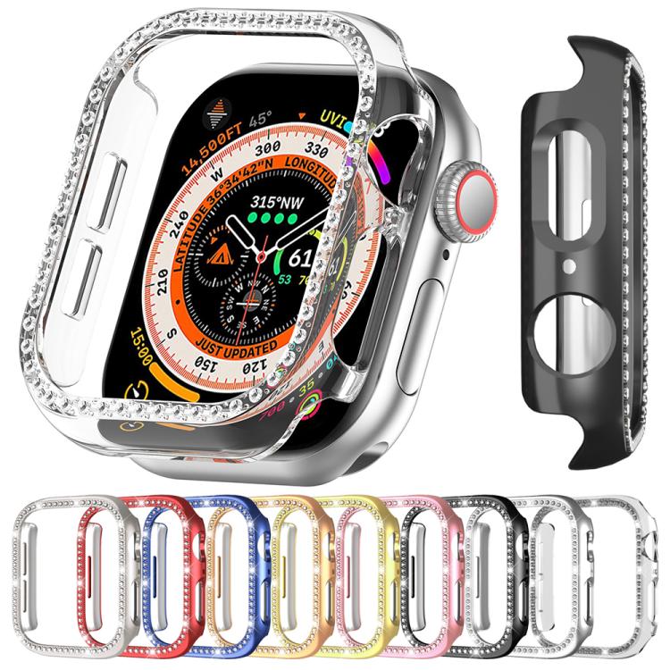xDfind シングルロー ダイヤモンド ホロー PC 時計カバー、Apple Watch シリーズ 11 46mm / 10 46mm 用、Apple Watch シリーズ 11 42mm / 10 42mm 用