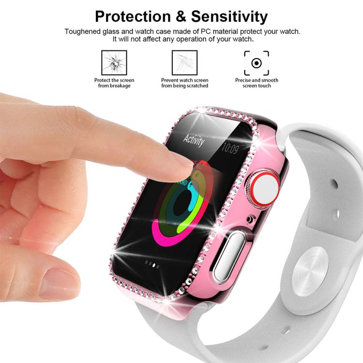 xDfind シングルロー ダイヤモンド ホロー PC 時計カバー、Apple Watch シリーズ 11 46mm / 10 46mm 用、Apple Watch シリーズ 11 42mm / 10 42mm 用