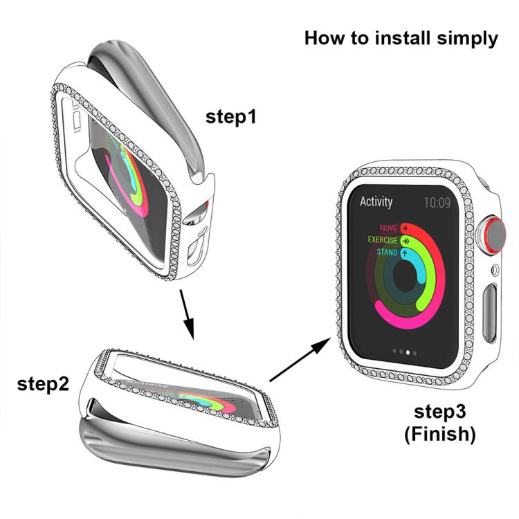 xDfind シングルロー ダイヤモンド ホロー PC 時計カバー、Apple Watch シリーズ 11 46mm / 10 46mm 用、Apple Watch シリーズ 11 42mm / 10 42mm 用