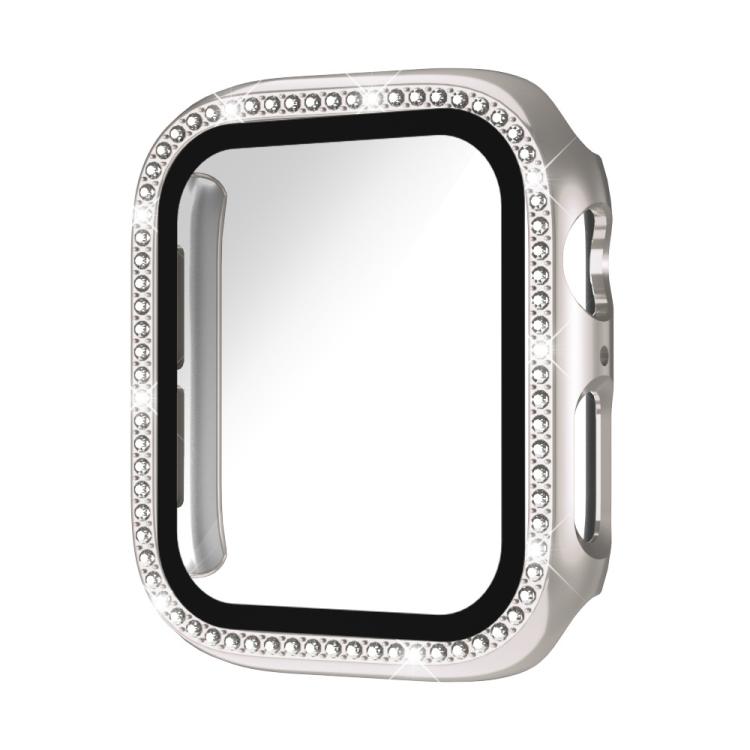 xDfind シングルロー ダイヤモンド 強化ガラスフィルム 一体型 PC 時計ケース、Apple Watch シリーズ 44mm 用、Apple Watch シリーズ 40mm 用、Apple Watch シリーズ 11 46mm / 10 46mm 用、Apple Watch シリーズ 11 42mm / 10 42mm 用、Apple Watch Ultra 3 / 2 / 1 49mm 用