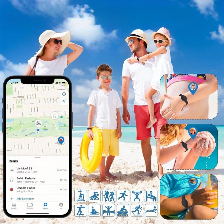 xDfind 通気性シリコンバンドスタイル紛失防止トラッカー保護カバー、AirTag第2世代／AirTag第1世代用
