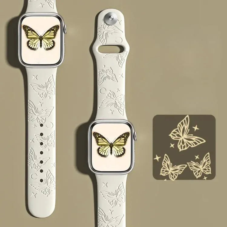 xDfind 3D レーザー彫刻 シリコン 時計バンド、Apple Watch 42 / 44 / 45 / 46 / 49mm 用、Apple Watch 38 / 40 / 41 / S11 42mm 用
