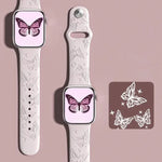 xDfind 3D レーザー彫刻 シリコン 時計バンド、Apple Watch 42 / 44 / 45 / 46 / 49mm 用、Apple Watch 38 / 40 / 41 / S11 42mm 用