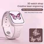 xDfind 3D レーザー彫刻 シリコン 時計バンド、Apple Watch 42 / 44 / 45 / 46 / 49mm 用、Apple Watch 38 / 40 / 41 / S11 42mm 用