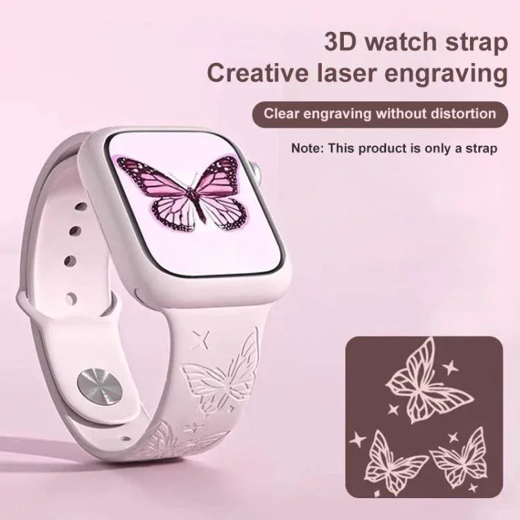 xDfind 3D レーザー彫刻 シリコン 時計バンド、Apple Watch 42 / 44 / 45 / 46 / 49mm 用、Apple Watch 38 / 40 / 41 / S11 42mm 用