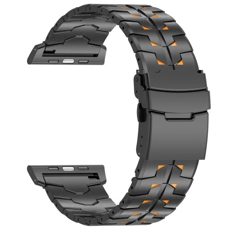 26mm 幅 デュアルカラー 取り外し可能 セーフティクラスプ チタン合金 時計バンド、Apple Watch 46mm / 49mm / 45mm / 44mm 用