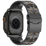 26mm 幅 デュアルカラー 取り外し可能 セーフティクラスプ チタン合金 時計バンド、Apple Watch 46mm / 49mm / 45mm / 44mm 用