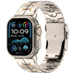 26mm 幅 デュアルカラー 取り外し可能 セーフティクラスプ チタン合金 時計バンド、Apple Watch 46mm / 49mm / 45mm / 44mm 用