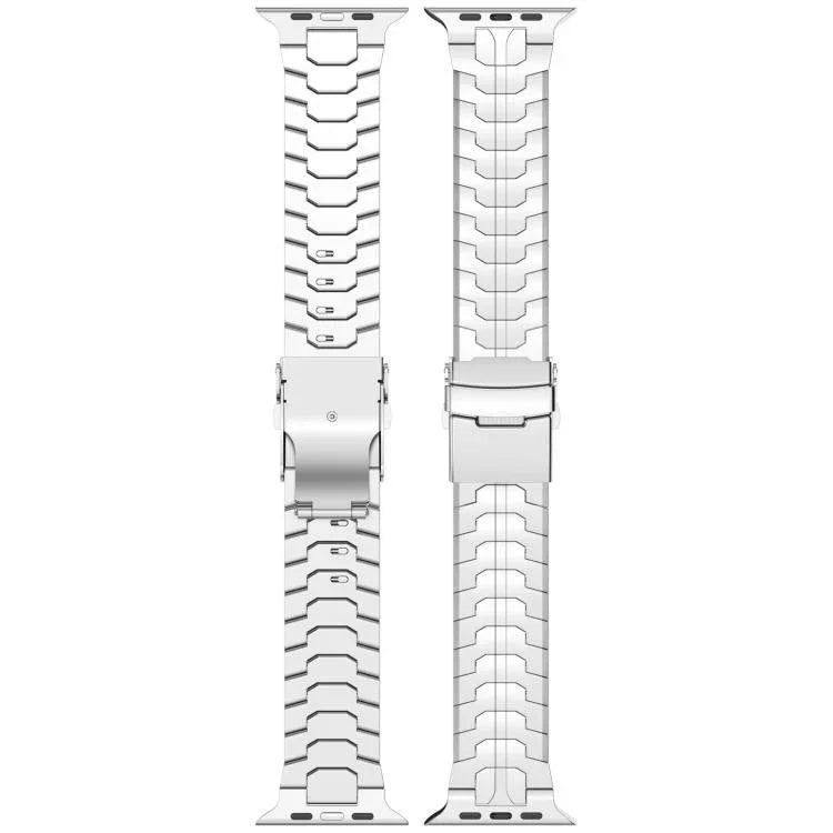 取り外し可能 セーフティクラスプ チタン合金 時計バンド、Apple Watch 46mm / 49mm / 45mm / 44mm 用、Apple Watch 42mm / 41mm / 40mm / 38mm 用