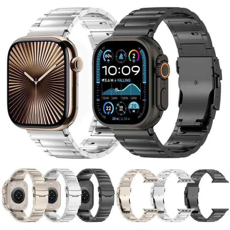 I型 クイックリリース セーフティクラスプ チタン合金 時計バンド、Apple Watch 46mm / 49mm / 45mm / 44mm 用、Apple Watch 42mm / 41mm / 40mm / 38mm 用