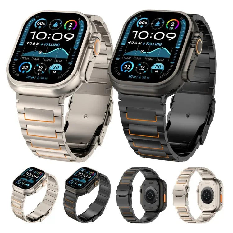 I型 セーフティクラスプ チタン合金 時計バンド、Apple Watch 46mm / 49mm / 45mm / 44mm 用、Apple Watch 42mm / 41mm / 40mm / 38mm 用