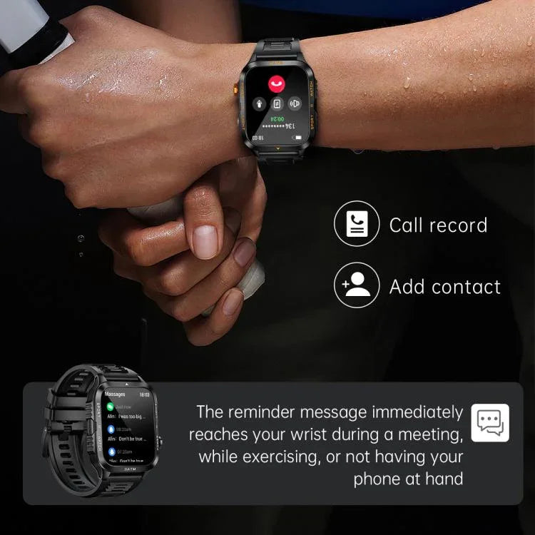 KT89 1.96 inch Square Screen Bluetooth Sports Smart Watch
