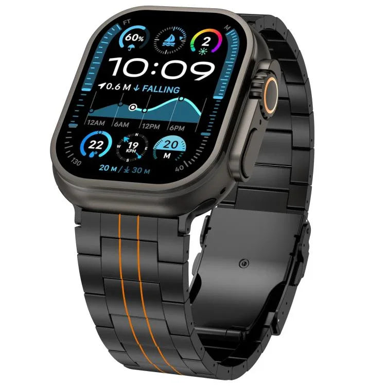 スリービーズ セーフティクラスプ チタン合金 時計バンド、Apple Watch 46mm / 49mm / 45mm / 44mm 用、Apple Watch 42mm / 41mm / 40mm / 38mm 用