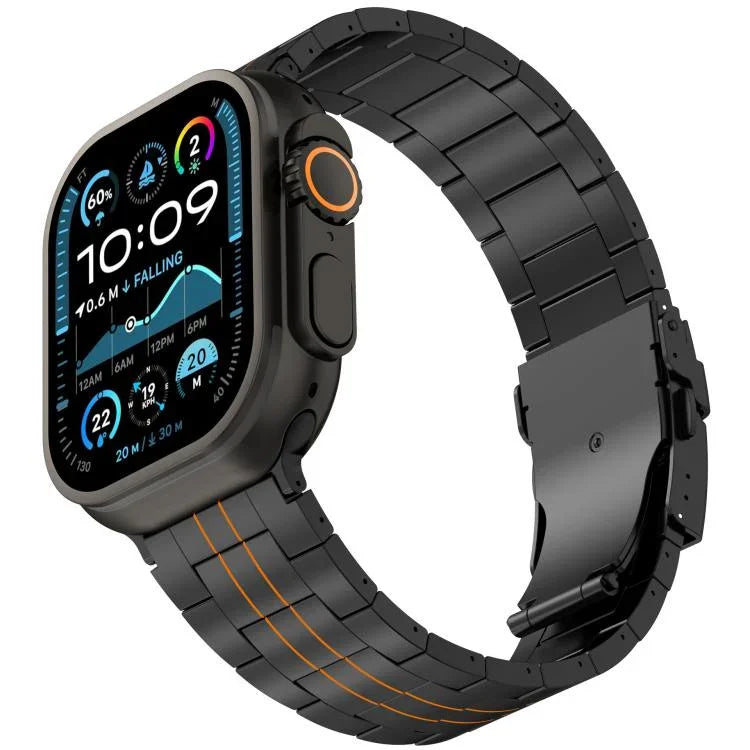 スリービーズ セーフティクラスプ チタン合金 時計バンド、Apple Watch 46mm / 49mm / 45mm / 44mm 用、Apple Watch 42mm / 41mm / 40mm / 38mm 用