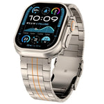 スリービーズ セーフティクラスプ チタン合金 時計バンド、Apple Watch 46mm / 49mm / 45mm / 44mm 用、Apple Watch 42mm / 41mm / 40mm / 38mm 用