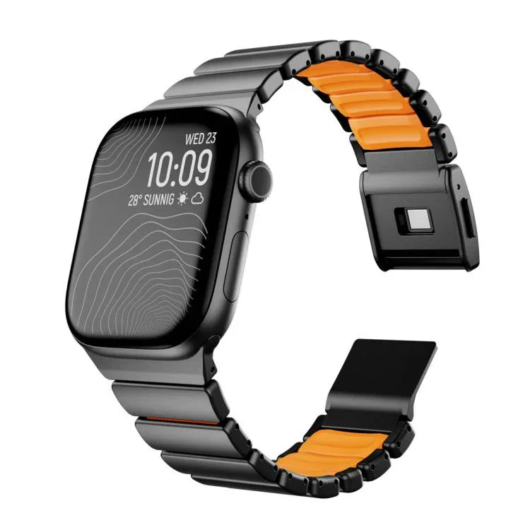 マグネット ノーマンバックル 一体型 ワンビーズ ステンレススチール 時計バンド、Apple Watch 46mm / 49mm / 45mm / 44mm 用