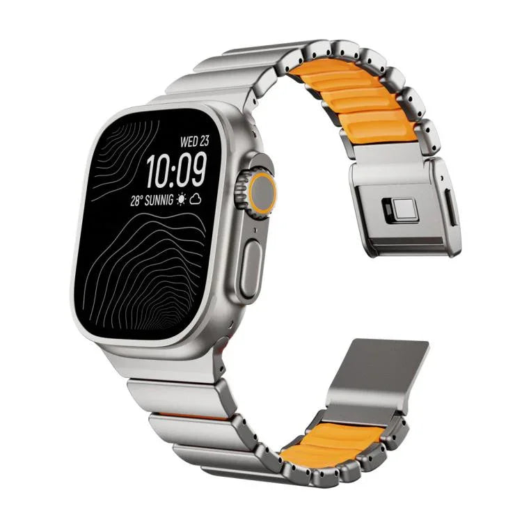 マグネット ノーマンバックル 一体型 ワンビーズ ステンレススチール 時計バンド、Apple Watch 46mm / 49mm / 45mm / 44mm 用