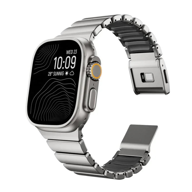 マグネット ノーマンバックル 一体型 ワンビーズ ステンレススチール 時計バンド、Apple Watch 46mm / 49mm / 45mm / 44mm 用