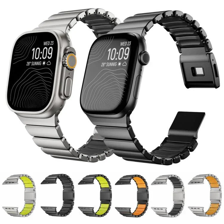 マグネット ノーマンバックル 一体型 ワンビーズ ステンレススチール 時計バンド、Apple Watch 46mm / 49mm / 45mm / 44mm 用