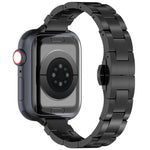 スリムウエスト スリービーズ バタフライバックル チタン合金 時計バンド、Apple Watch 46mm / 49mm / 45mm / 44mm 用、Apple Watch 42mm / 41mm / 40mm / 38mm 用