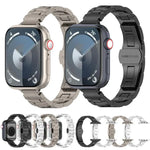 スリムウエスト スリービーズ バタフライバックル チタン合金 時計バンド、Apple Watch 46mm / 49mm / 45mm / 44mm 用、Apple Watch 42mm / 41mm / 40mm / 38mm 用