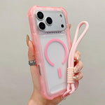 透明マットTPUハイブリッドPC 3-in-1 MagSafeスマホケース（リストストラップ付き）、iPhone 17 Pro Max用、iPhone 17 Pro用、iPhone 17用、iPhone Air用、iPhone 16 Pro Max用、iPhone 16 Pro用、iPhone 16 Plus用、iPhone 16用