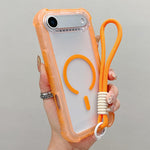 透明マットTPUハイブリッドPC 3-in-1 MagSafeスマホケース（リストストラップ付き）、iPhone 17 Pro Max用、iPhone 17 Pro用、iPhone 17用、iPhone Air用、iPhone 16 Pro Max用、iPhone 16 Pro用、iPhone 16 Plus用、iPhone 16用