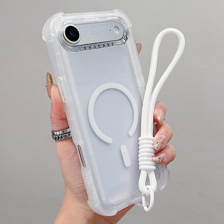 透明マットTPUハイブリッドPC 3-in-1 MagSafeスマホケース（リストストラップ付き）、iPhone 17 Pro Max用、iPhone 17 Pro用、iPhone 17用、iPhone Air用、iPhone 16 Pro Max用、iPhone 16 Pro用、iPhone 16 Plus用、iPhone 16用