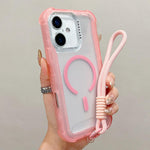 透明マットTPUハイブリッドPC 3-in-1 MagSafeスマホケース（リストストラップ付き）、iPhone 17 Pro Max用、iPhone 17 Pro用、iPhone 17用、iPhone Air用、iPhone 16 Pro Max用、iPhone 16 Pro用、iPhone 16 Plus用、iPhone 16用