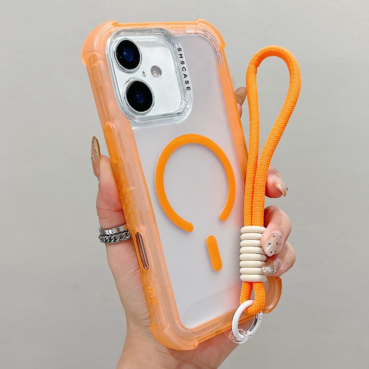 透明マットTPUハイブリッドPC 3-in-1 MagSafeスマホケース（リストストラップ付き）、iPhone 17 Pro Max用、iPhone 17 Pro用、iPhone 17用、iPhone Air用、iPhone 16 Pro Max用、iPhone 16 Pro用、iPhone 16 Plus用、iPhone 16用