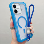 透明マットTPUハイブリッドPC 3-in-1 MagSafeスマホケース（リストストラップ付き）、iPhone 17 Pro Max用、iPhone 17 Pro用、iPhone 17用、iPhone Air用、iPhone 16 Pro Max用、iPhone 16 Pro用、iPhone 16 Plus用、iPhone 16用
