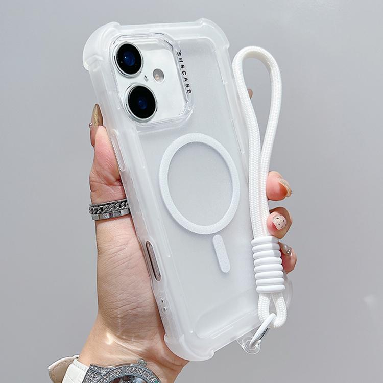 透明マットTPUハイブリッドPC 3-in-1 MagSafeスマホケース（リストストラップ付き）、iPhone 17 Pro Max用、iPhone 17 Pro用、iPhone 17用、iPhone Air用、iPhone 16 Pro Max用、iPhone 16 Pro用、iPhone 16 Plus用、iPhone 16用