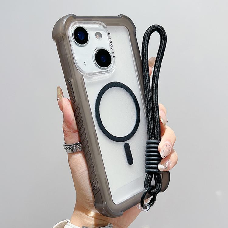 透明マットTPUハイブリッドPC 3-in-1 MagSafeスマホケース（リストストラップ付き）、iPhone 15 Pro Max用、iPhone 15 Pro用、iPhone 15 Plus用、iPhone 15用、iPhone 14 Plus用、iPhone 14用、iPhone 14 Pro用、iPhone 14 Pro Max用