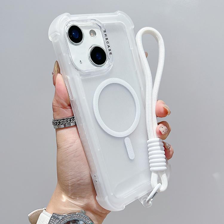 透明マットTPUハイブリッドPC 3-in-1 MagSafeスマホケース（リストストラップ付き）、iPhone 15 Pro Max用、iPhone 15 Pro用、iPhone 15 Plus用、iPhone 15用、iPhone 14 Plus用、iPhone 14用、iPhone 14 Pro用、iPhone 14 Pro Max用