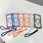 透明マットTPUハイブリッドPC 3-in-1 MagSafeスマホケース（リストストラップ付き）、iPhone 15 Pro Max用、iPhone 15 Pro用、iPhone 15 Plus用、iPhone 15用、iPhone 14 Plus用、iPhone 14用、iPhone 14 Pro用、iPhone 14 Pro Max用