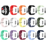 xDfind Solid Color Silver Steel Buckle Silicone Watch Band, For Huawei Watch Fit New