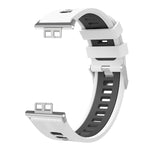 xDfind Dual Color Silver Buckle Silicone Watch Band, For Huawei Watch Fit New