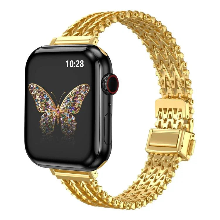 スリム磁気スナップクラスプ スチールメッシュメタルウォッチバンド、Apple Watch 46mm / 49mm / 45mm / 44mm用、Apple Watch 42mm / 41mm / 40mm / 38mm用