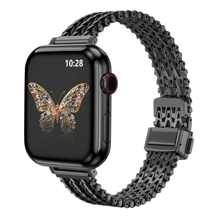 スリム磁気スナップクラスプ スチールメッシュメタルウォッチバンド、Apple Watch 46mm / 49mm / 45mm / 44mm用、Apple Watch 42mm / 41mm / 40mm / 38mm用
