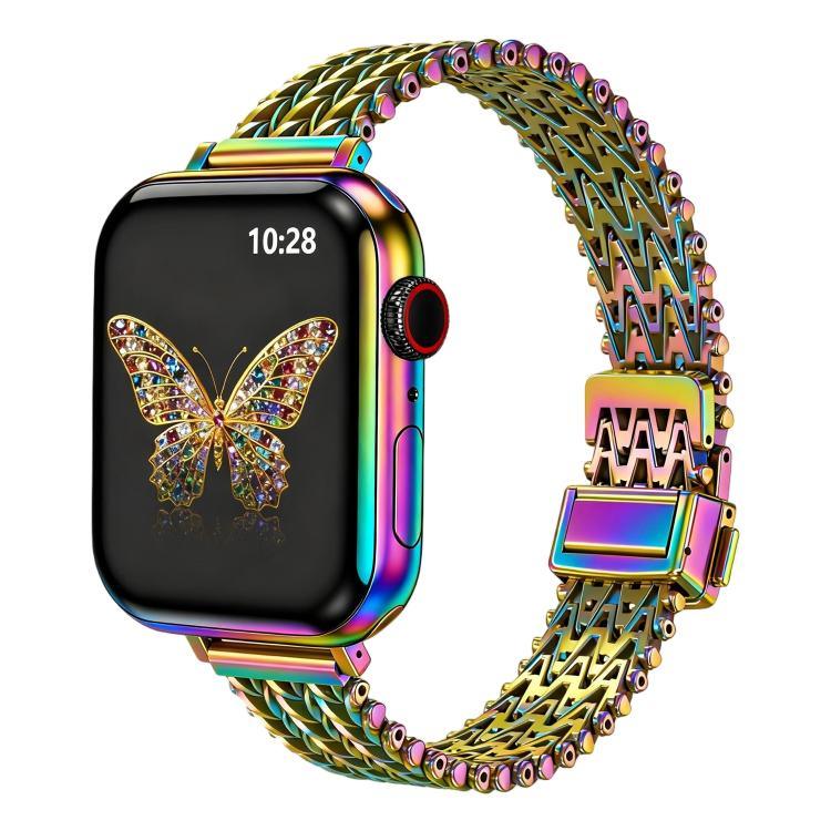 スリム磁気スナップクラスプ スチールメッシュメタルウォッチバンド、Apple Watch 46mm / 49mm / 45mm / 44mm用、Apple Watch 42mm / 41mm / 40mm / 38mm用
