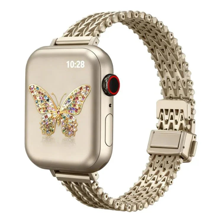 スリム磁気スナップクラスプ スチールメッシュメタルウォッチバンド、Apple Watch 46mm / 49mm / 45mm / 44mm用、Apple Watch 42mm / 41mm / 40mm / 38mm用