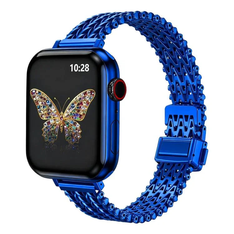 スリム磁気スナップクラスプ スチールメッシュメタルウォッチバンド、Apple Watch 46mm / 49mm / 45mm / 44mm用、Apple Watch 42mm / 41mm / 40mm / 38mm用