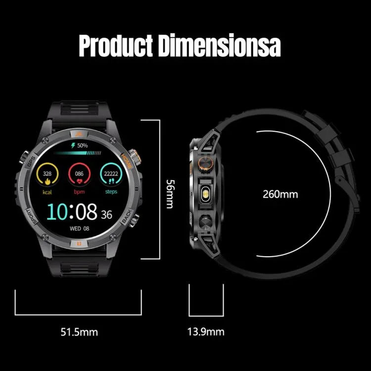 YK15 1.46インチラウンドスクリーン Bluetooth通話 GPSスポーツスマートウォッチ
