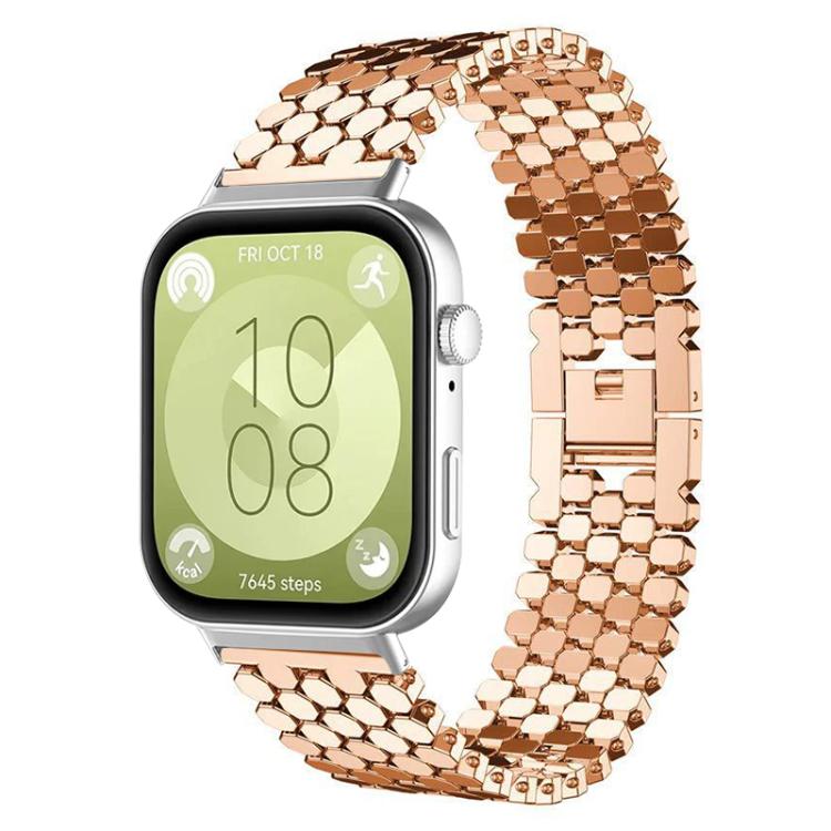 xDfind Fish Scale Texture Metal Watch Band, For Huawei Watch Fit4 / Fit4 Pro / Fit3