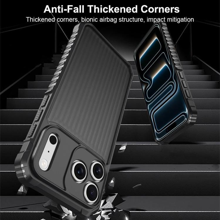 War Shadowストライプシリーズエアバッグマット衝撃吸収スマホケース、iPhone 17 Pro Max用、iPhone 17 Pro用