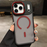 スキンフィールマットメタルレンズホルダーMagSafe磁気スマホケース、iPhone 17 Pro Max用、iPhone 17 Pro用、iPhone 17用、iPhone Air用、iPhone 16 Pro Max用、iPhone 16 Pro用
