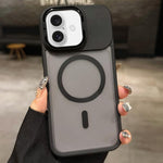スキンフィール フロストメタルレンズホルダー MagSafe 磁気スマホケース、iPhone 16 Plus 用、iPhone 16 用、iPhone 15 Pro Max 用、iPhone 15 Pro 用、iPhone 15 用、iPhone 14 用